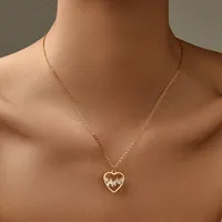 Copper Plating Heart Shape Zircon Pendant Necklace sku image 8