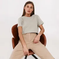 Women's T-shirt Short Sleeve T-Shirts Casual Solid Color main image 5