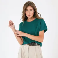 Women's T-shirt Short Sleeve T-Shirts Casual Solid Color main image 2