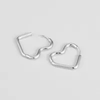 Heart Plating 304 Stainless Steel Titanium Steel No Inlaid 18K Gold Plated Earrings sku image 1