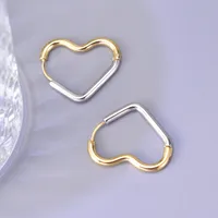 Heart Plating 304 Stainless Steel Titanium Steel No Inlaid 18K Gold Plated Earrings main image 6