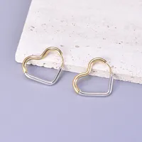 Heart Plating 304 Stainless Steel Titanium Steel No Inlaid 18K Gold Plated Earrings main image 3