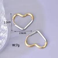 Heart Plating 304 Stainless Steel Titanium Steel No Inlaid 18K Gold Plated Earrings main image 5
