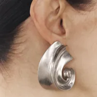 1 Pair Retro Exaggerated Spiral Plating Alloy Earrings main image 2