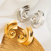 1 Pair Retro Exaggerated Spiral Plating Alloy Earrings main image 1