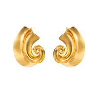 1 Pair Retro Exaggerated Spiral Plating Alloy Earrings main image 5