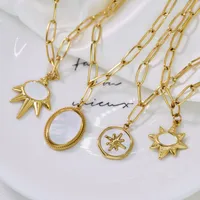 Wholesale Jewelry Simple Style Geometric Titanium Steel 14K Gold Plated Pendant Necklace main image 4