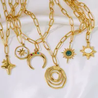 Wholesale Jewelry Simple Style Geometric Titanium Steel 14K Gold Plated Pendant Necklace main image 5