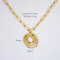 Wholesale Jewelry Simple Style Geometric Titanium Steel 14K Gold Plated Pendant Necklace main image 6