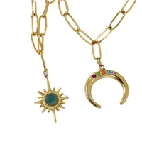 Wholesale Jewelry Simple Style Geometric Titanium Steel 14K Gold Plated Pendant Necklace main image 3