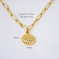 Wholesale Jewelry Simple Style Geometric Titanium Steel 14K Gold Plated Pendant Necklace sku image 1