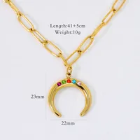 Wholesale Jewelry Simple Style Geometric Titanium Steel 14K Gold Plated Pendant Necklace sku image 2