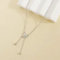 Wholesale Jewelry Elegant Butterfly 304 Stainless Steel Pendant Necklace sku image 1