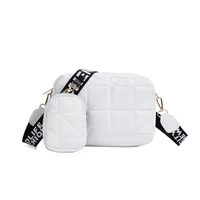 Women's Medium Pu Leather Solid Color Lingge Basic Classic Style Zipper Crossbody Bag sku image 1