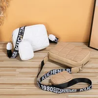 Women's Medium Pu Leather Solid Color Lingge Basic Classic Style Zipper Crossbody Bag main image 4