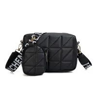Women's Medium Pu Leather Solid Color Lingge Basic Classic Style Zipper Crossbody Bag main image 7