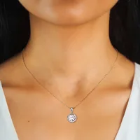 925 Sterling Silver Moissanite Inlay Solid Color Pendant Necklace main image 5