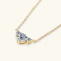 925 Sterling Silver Moissanite Inlay Heart Shape Pendant Necklace main image 2