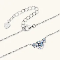 925 Sterling Silver Moissanite Inlay Heart Shape Pendant Necklace main image 3