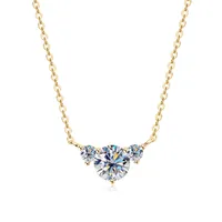 925 Sterling Silver Moissanite Inlay Heart Shape Pendant Necklace main image 4