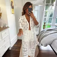Holiday Daily Elegant Sexy Flower Polyester Hollow Out Pants Sets Pants Sets main image 2