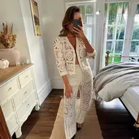 Holiday Daily Elegant Sexy Flower Polyester Hollow Out Pants Sets Pants Sets main image 3