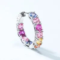 1 Pair Simple Style Classic Style Color Block Inlay Sterling Silver Zircon Earrings main image 2