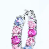 1 Pair Simple Style Classic Style Color Block Inlay Sterling Silver Zircon Earrings main image 4