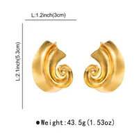 1 Pair Retro Exaggerated Spiral Plating Alloy Earrings main image 6