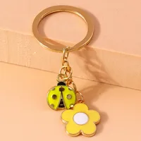 Pastoral Beetles Flower Alloy Keychain main image 5