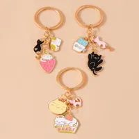 Cute Cat Alloy Keychain main image 1