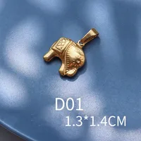 1 Piece 13 * 14mm 15 * 21mm 9 * 17mm Titanium Steel 18K Gold Plated Tiger Elephant Bird Polished Pendant sku image 1