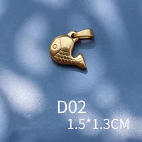 1 Piece 13 * 14mm 15 * 21mm 9 * 17mm Titanium Steel 18K Gold Plated Tiger Elephant Bird Polished Pendant sku image 6