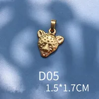 1 Piece 13 * 14mm 15 * 21mm 9 * 17mm Titanium Steel 18K Gold Plated Tiger Elephant Bird Polished Pendant sku image 3