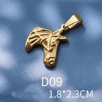 1 Piece 13 * 14mm 15 * 21mm 9 * 17mm Titanium Steel 18K Gold Plated Tiger Elephant Bird Polished Pendant sku image 10