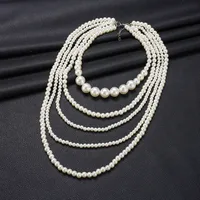Exaggerated Lady Round ABS Imitation Pearl Wholesale Layered Necklaces main image 3
