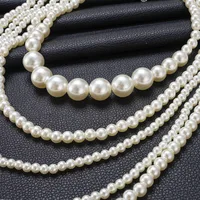 Exaggerated Lady Round ABS Imitation Pearl Wholesale Layered Necklaces main image 4