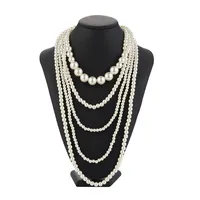 Exaggerated Lady Round ABS Imitation Pearl Wholesale Layered Necklaces main image 1