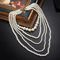 Exaggerated Lady Round ABS Imitation Pearl Wholesale Layered Necklaces main image 5