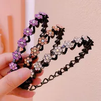 Women's Sweet Simple Style Flower Rhinestone Diamond Hair Band main image 5