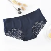 Solid Color Seamless Breathable Mid Waist Briefs Panties sku image 7