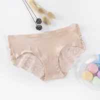 Solid Color Seamless Breathable Mid Waist Briefs Panties sku image 10