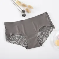 Solid Color Seamless Breathable Mid Waist Briefs Panties sku image 20