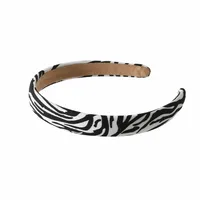 Guanyang Cross-Border Zebra Print Leopard Print Headband European And American Retro Sponge Face Washing Pressure Hairband Simple Fashion Headband Hair Accessories sku image 5