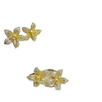 Copper Sweet Shiny Inlay Flower Zircon Ear Studs main image 5