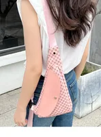 Women's Medium Pu Leather Argyle Streetwear Dumpling Shape Zipper Crossbody Bag main image 9