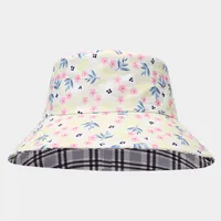 Women's Elegant Business Classic Style Color Block Printing Flat Eaves Bucket Hat sku image 9
