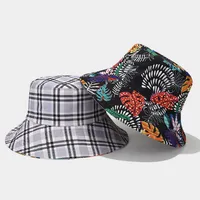 Women's Elegant Business Classic Style Color Block Printing Flat Eaves Bucket Hat main image 3