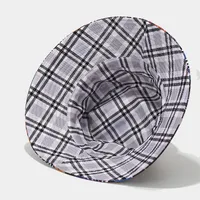 Women's Elegant Business Classic Style Color Block Printing Flat Eaves Bucket Hat main image 4