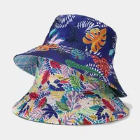 Women's Elegant Business Classic Style Color Block Printing Flat Eaves Bucket Hat main image 5